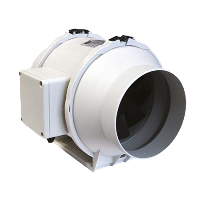 In-lijn heliocentrifugale ventilator