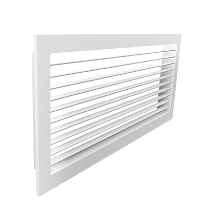 Stalen wandrooster met enkele deflectie