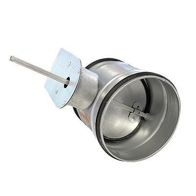 Regelklep met klepbladdichting voorzien van montageplaat