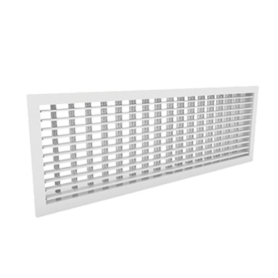 Stalen wandrooster met dubbele deflectie